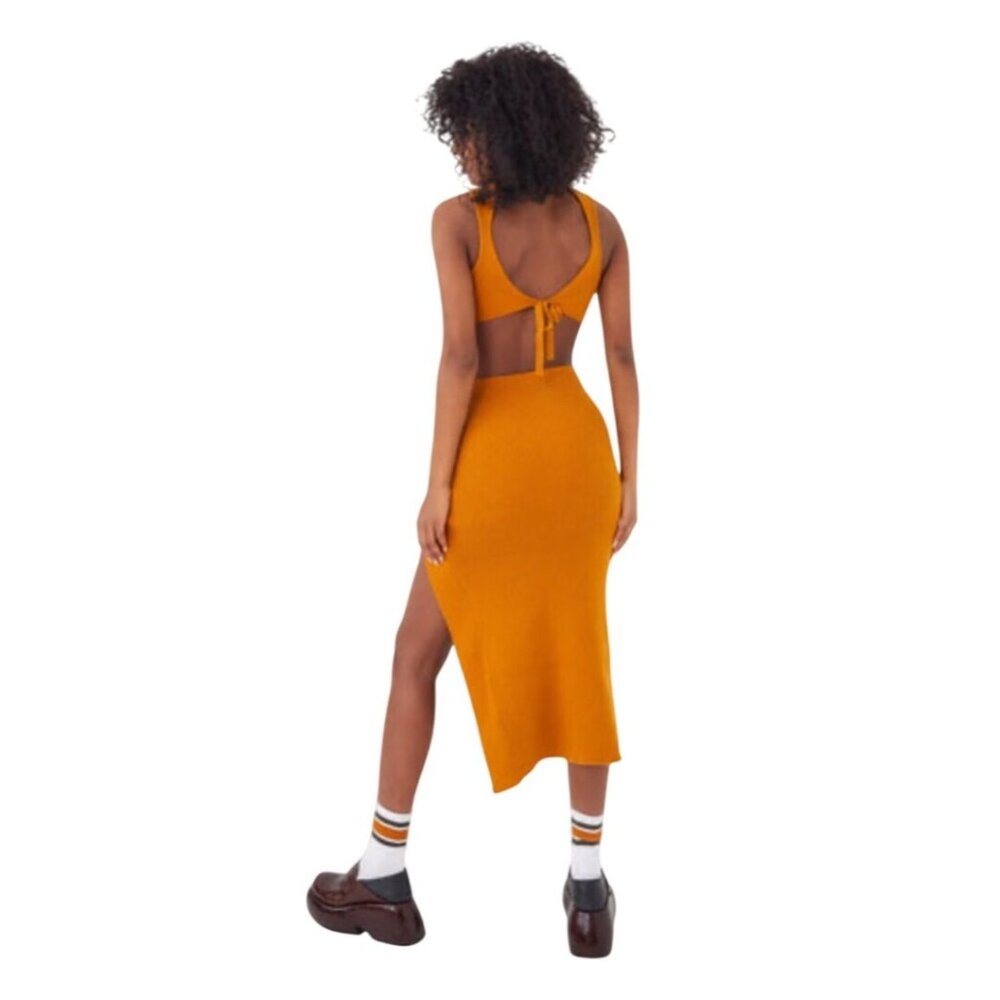 For Love And Lemons Maggie Midi Dress Gold Size Small - Picture 3 of 15
